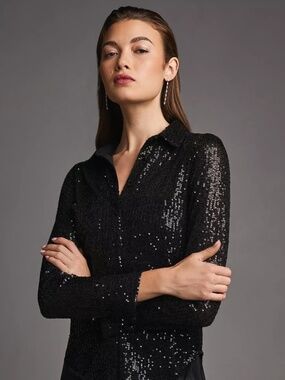 Anthropologie Sunday in Brooklyn Sequin Buttondown NWOT Size Med $130